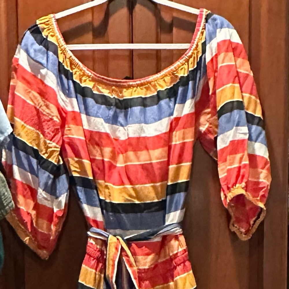 Boston Proper multi stripe maxi dress